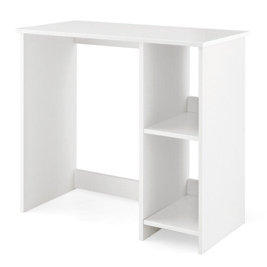 31.5 Inch  Modern Home Office Desk with 2 Compartments-White - Color: White - Minihomy