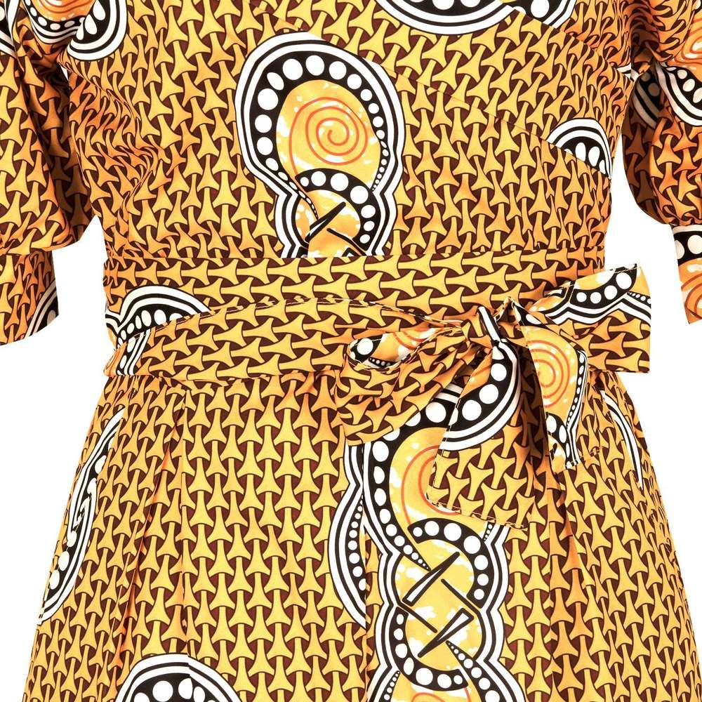 African Printed Words Brought Off-the-shoulder Sleeves Bind - Minihomy