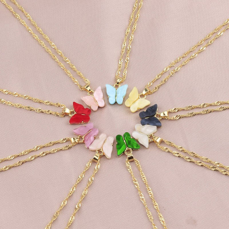 Clavicle Chain Alloy Butterfly Necklace - Minihomy