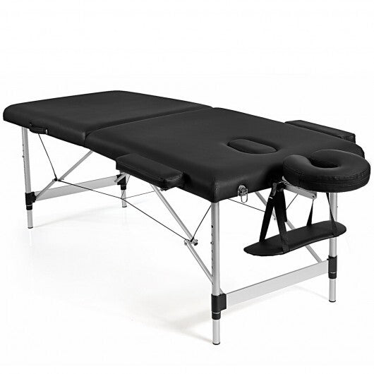 84 Inch L Portable Adjustable Massage Bed with Carry Case for Facial Salon Spa -Black - Color: Black - Minihomy