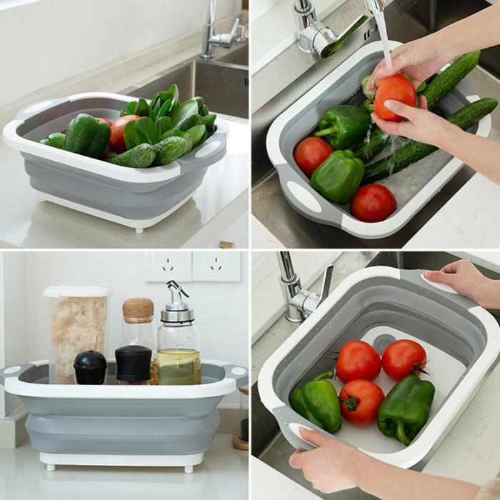 Folding Vegetable Board Household  Multifunctional Anvil Board Washing Basket - Minihomy