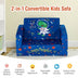 2-in-1 Convertible Kids Sofa with Velvet Fabric-Blue - Color: Blue - Minihomy