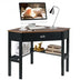 Corner Wooden Piece Laptop Computer Desk-Coffee - Color: Brown - Minihomy