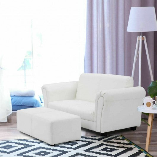 Soft Kids Double Sofa with Ottoman