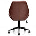 Office Home Leisure Mid-back PU Upholstered Rolling Chair - Color: Brown - Minihomy