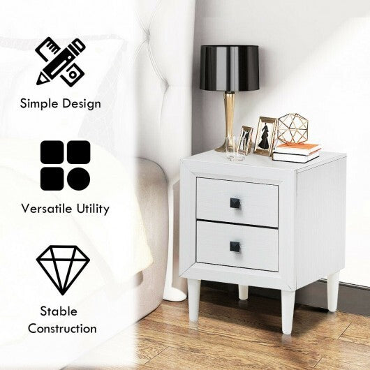 2PCS Nightstand W/2 Drawer Multipurpose - Minihomy