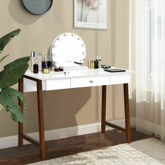 Computer Desk Laptop PC Writing Table Makeup Vanity Table-Walnut - Color: Walnut