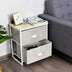 Metal Frame Nightstand Side Table Storage with 2 Drawers-Gray - Minihomy