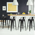 30 Inch Set of 4 Metal Counter Height Barstools with Low Back and Rubber Feet-Black - Minihomy