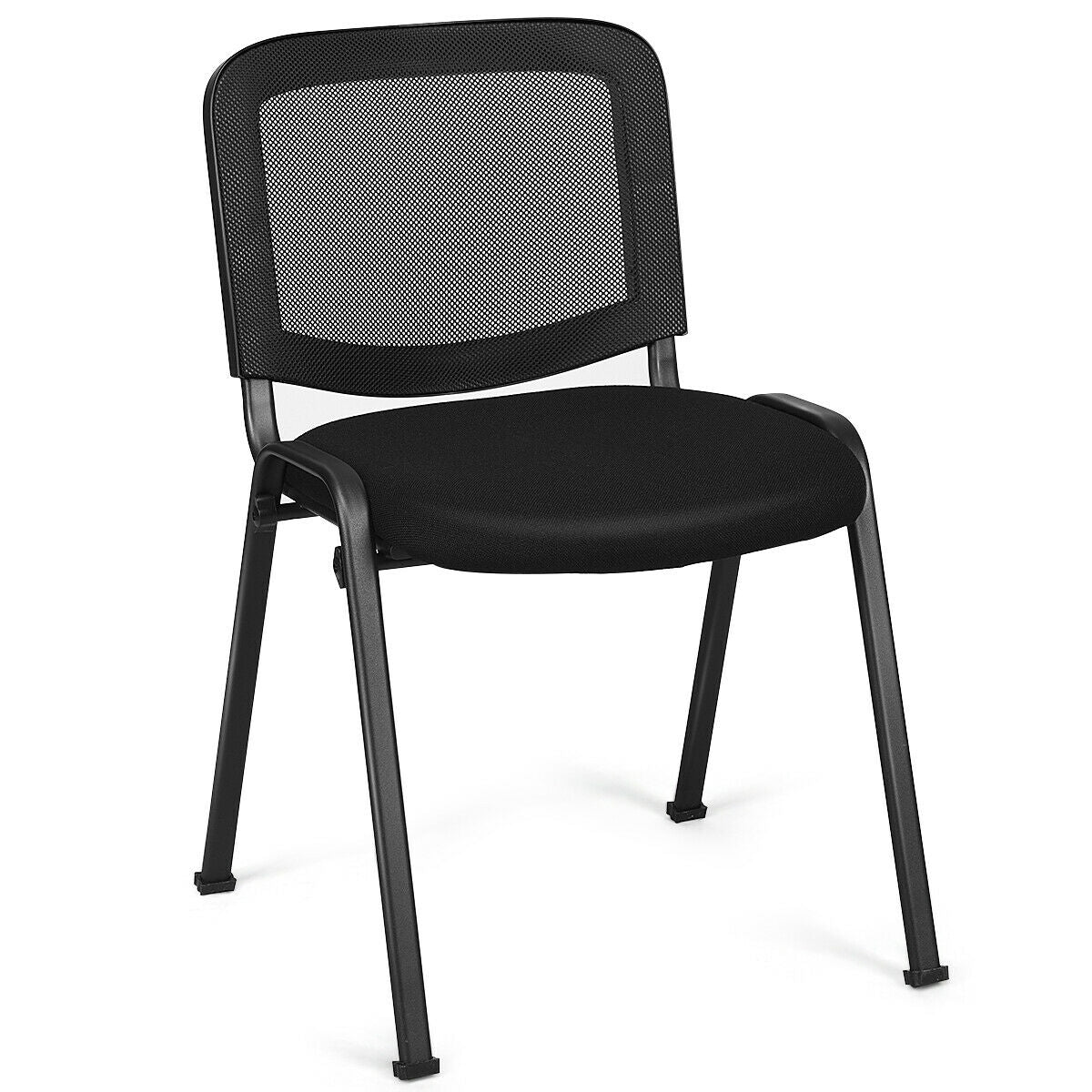 Set of 5 Stackable Conference Chairs with Mesh Back - Color: Black