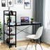 47.5 Inch Writing Study Computer Desk with 4-Tier Shelves-Black - Color: Black - Minihomy