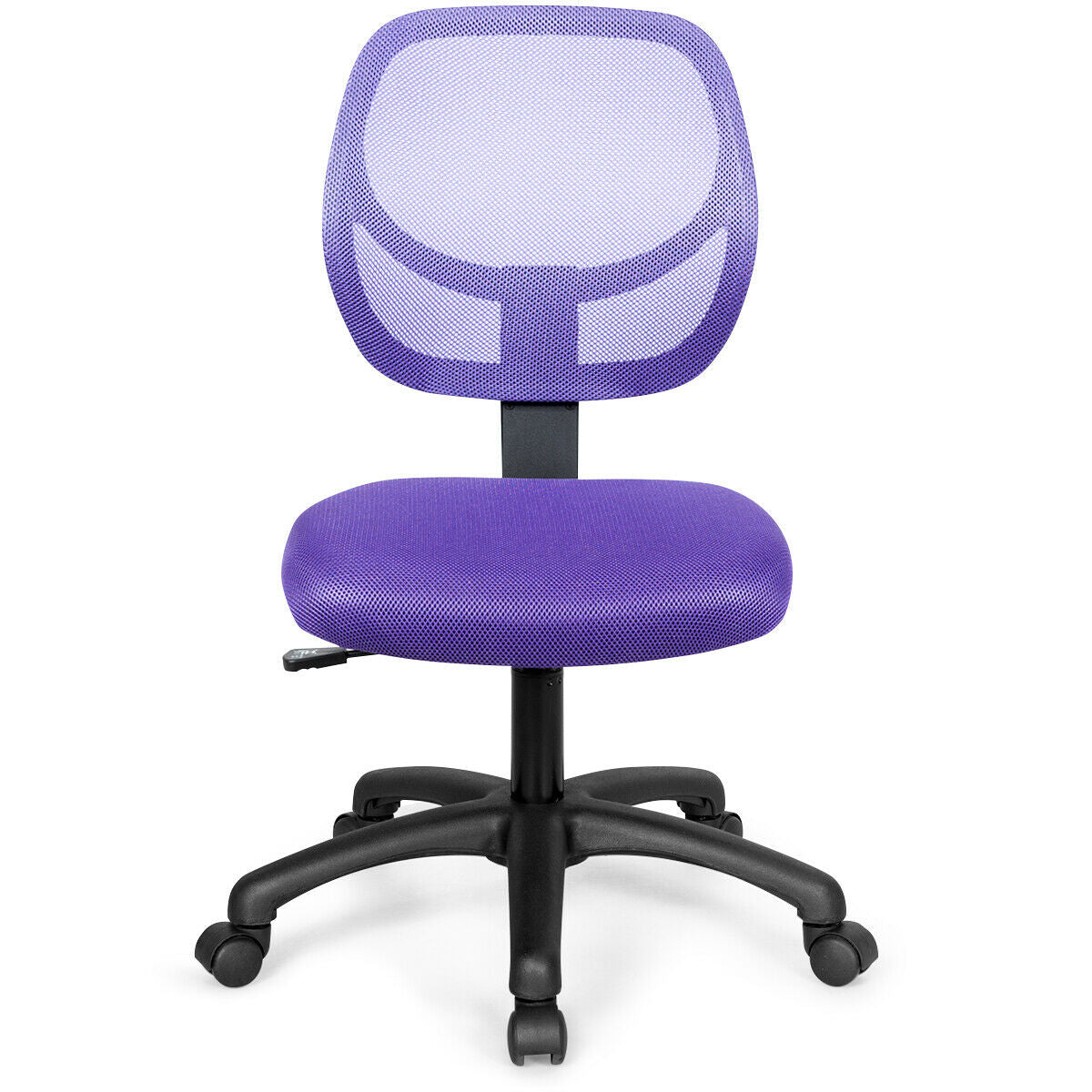 Low-back Computer Task Chair with Adjustable Height and Swivel Casters-Purple - Color: Purple - Minihomy