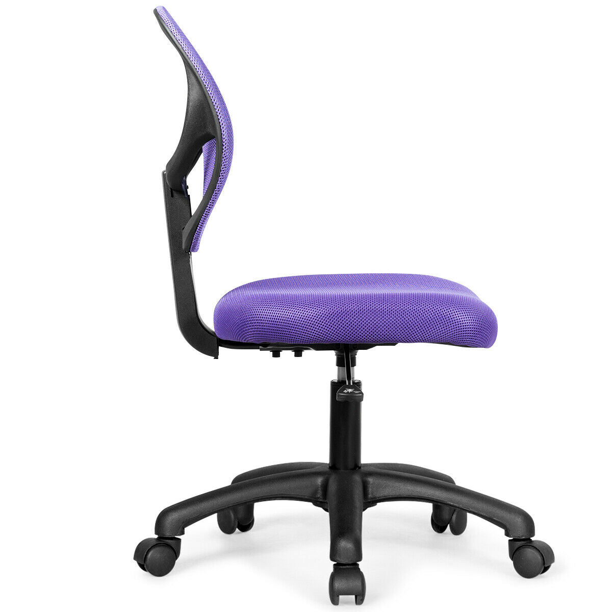 Low-back Computer Task Chair with Adjustable Height and Swivel Casters-Purple - Color: Purple - Minihomy