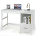 47.5 Inch Modern Home Computer Desk with 2 Storage Drawers-White - Color: White - Minihomy