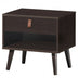 Nightstand Bedroom Table with Drawer Storage Shelf-Brown - Minihomy