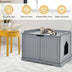 Cat Litter Box Enclosure with Double Doors for Large Cat and Kitty-Gray - Color: Gray - Minihomy