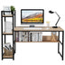 59-Inch Computer Desk Home Office Workstation 4-Tier Storage Shelves-Natural - Color: Natural - Minihomy