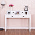 Home Office Writing Desk with 4 Drawer Computer Study Table - Color: White - Minihomy