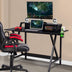 All-in-One Professional Gaming Desk with Cup and Headphone Holder - Color: Black - Minihomy