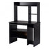 Home Office Computer Desk with Bookcase Keyboard Tray and CPU Stand-Black - Color: Black - Minihomy