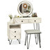 Modern Dressing Table with Storage Cabinet-White - Minihomy