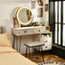 Modern Dressing Table with Storage Cabinet-White - Minihomy