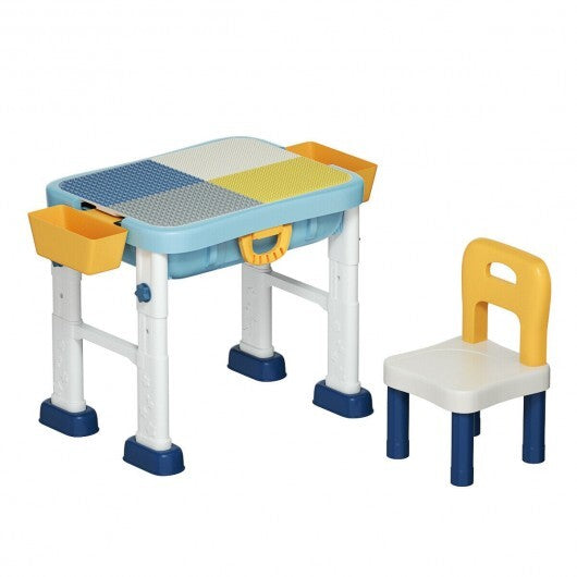 6-in-1 Kids Activity Table Set with Chair - Color: Multicolor - Minihomy