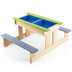 3-in-1 Outdoor Wooden Kids Water Sand Table with Play Boxes - Minihomy