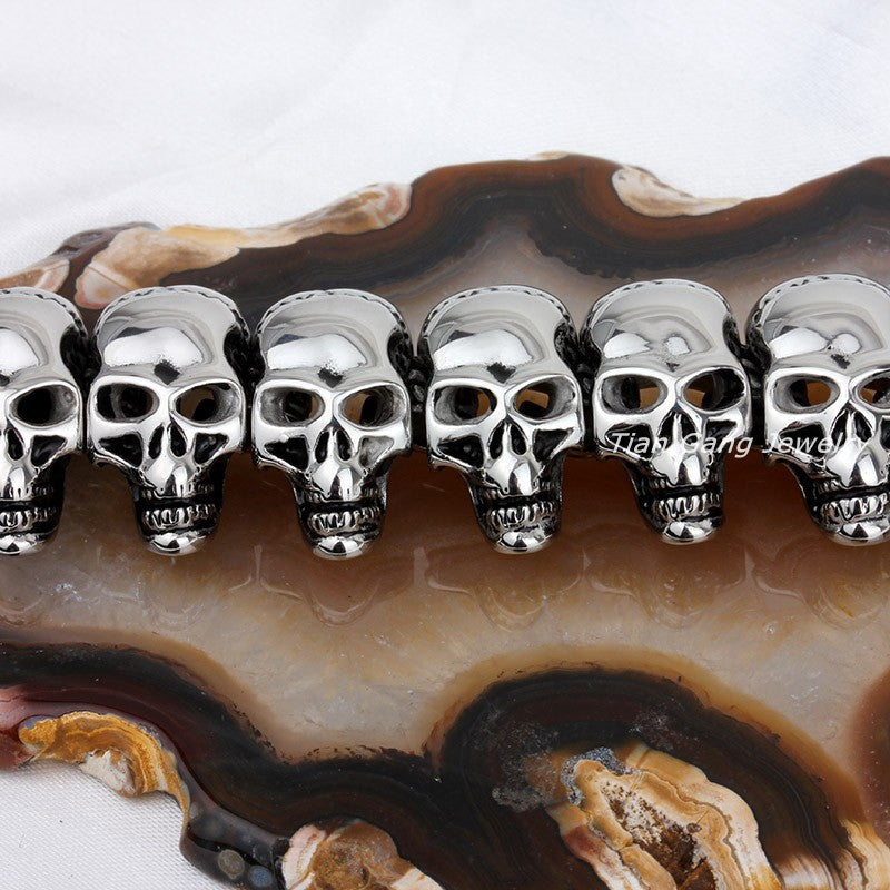 Trendy Stainless Steel Skull Necklace Domineering Men's Titanium Steel Thick Chain