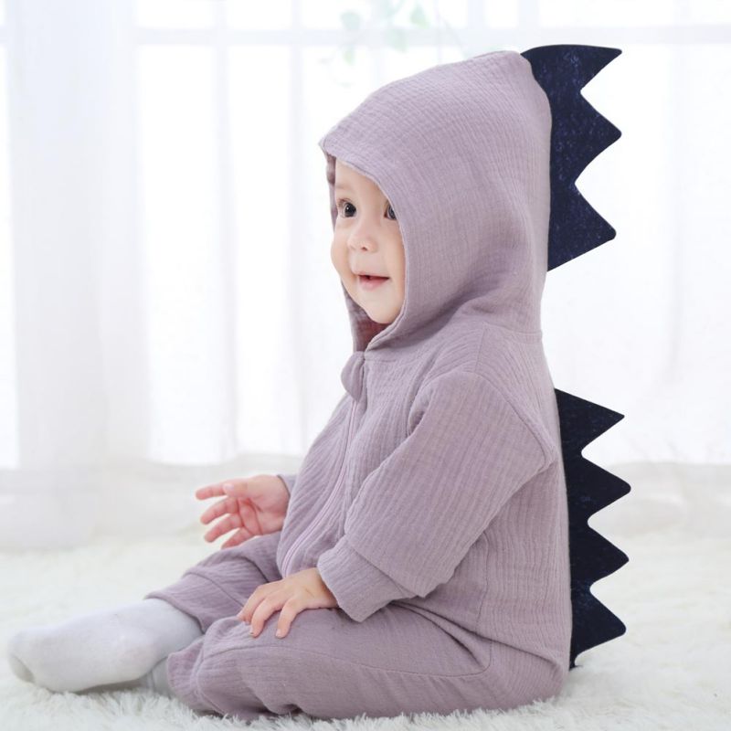 Dinosaur Design Hooded Baby Rompers - Minihomy