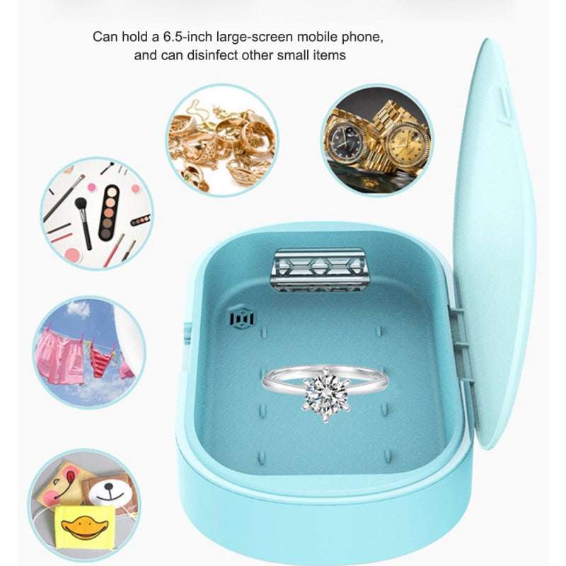 5V Double UV Phone Sterilizer Box Jewelry Phones Cleaner Personal Sanitizer Disinfection Box with Aromatherapy - Minihomy