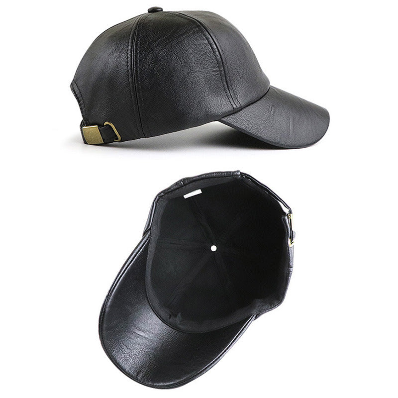 Autumn Winter Hats Outdoor  Leather Baseball Caps - Minihomy