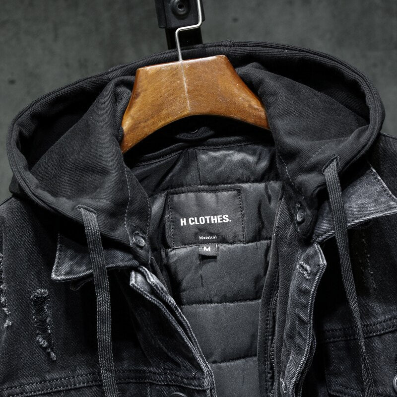 Hooded Cotton Liner Denim Jackets Men - Minihomy