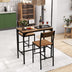 3 Pieces Bar Table Set with 2 Stools-Black - Minihomy