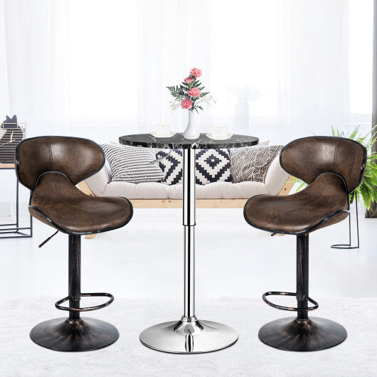 Set of 2 Adjustable Bar Stools for Counter