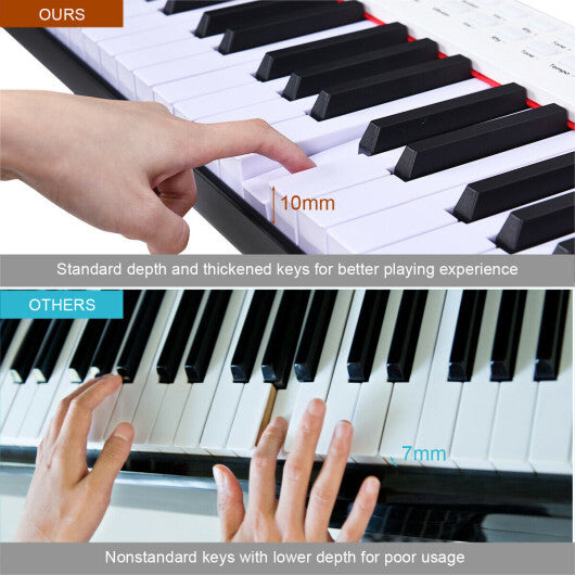 88-Key Portable Full-Size Semi-weighted Digital Piano Keyboard-White - Color: White - Minihomy