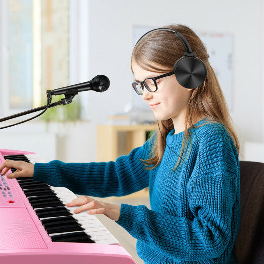 61-Key Electric Piano Keyboard for Beginner-Pink - Minihomy