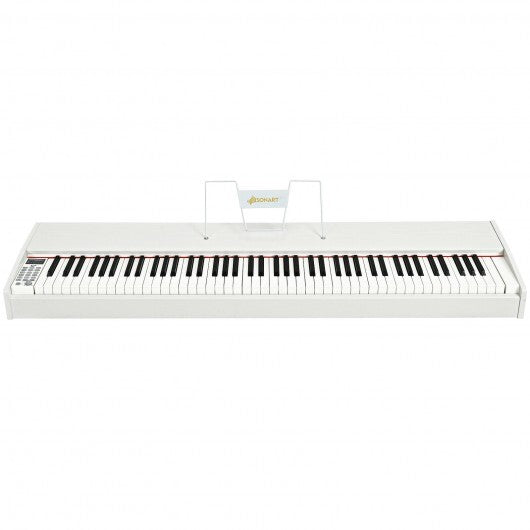 88-Key Full Size Digital Piano Weighted Keyboard with Sustain Pedal-White - Color: White - Minihomy