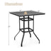 32 Inches Outdoor Steel Square Bar Table with Powder-Coated Tabletop - Minihomy