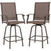 2 Pieces Patio 360 Rotation Swivel Bar Stool Set-Brown - Minihomy