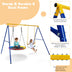 660 LBS Extra-Large A-Shaped Swing Stand with Anti-Slip Footpads (Without Seat)-Yellow - Minihomy