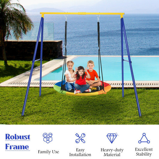 Extra Large Heavy Duty A-Frame Steel Swing Stand - Color: Blue - Minihomy