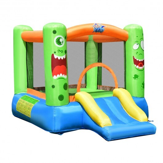 Inflatable Bounce House Jumper Castle Kid's Playhouse without Blower - Color: Multicolor - Minihomy