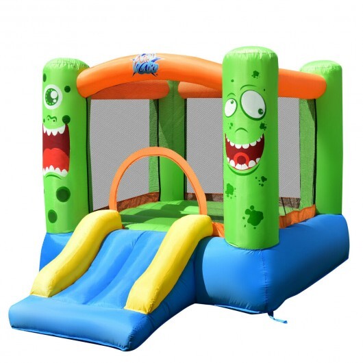 Inflatable Bounce House Jumper Castle Kid's Playhouse without Blower - Color: Multicolor - Minihomy