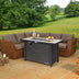 42 Inch 60000 BTU Propane Fire Pit Table with Ceramic Tabletop - Color: Black - Minihomy