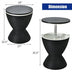 3 in 1 8 Gallon Patio Rattan Cooler Bar Table with Adjust Ice Bucket-Black - Minihomy