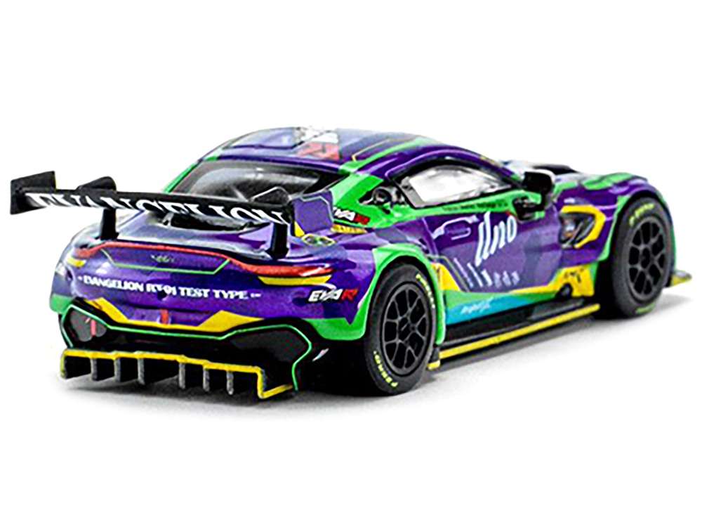 Aston Martin GT3 RHD (Right Hand Drive) "EVA RT Test Type-01" Purple with Graphics 1/64 Diecast Model Car by Pop Race - Minihomy