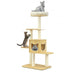 4 Levels Modern Wood Cat Tower with Washable Mats-Walnut - Color: Walnut - Minihomy