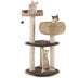 41 Inch Rattan Cat Tree with Napping Perch-Beige - Color: Beige - Minihomy