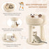 Cat Climbing Tree with Plush Perchs and Scratching Post-Beige - Color: Beige - Minihomy